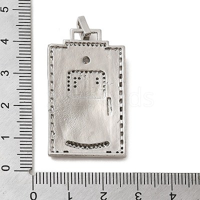 Brass Micro Pave Cubic Zirconia Pendants with Enamel KK-H458-01P-19-1