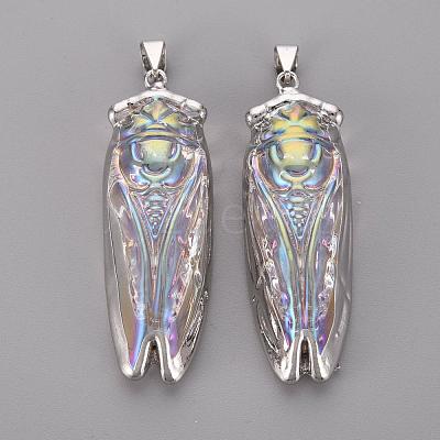 Electroplate Glass Big Pendants G-S344-49S-1