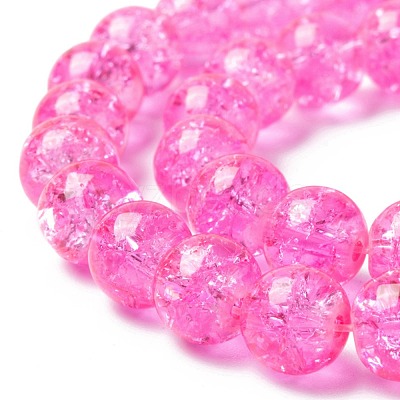 Spray Painted Crackle Glass Beads Strands CCG-Q001-8mm-02-1