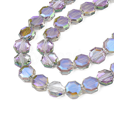 Electroplate Translucent Glass Beads Strands X-EGLA-N002-27-D01-1