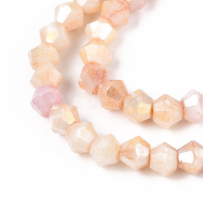 Ombre Effect Dyed Glass Beads Strands GLAA-T025-4mm-09-1