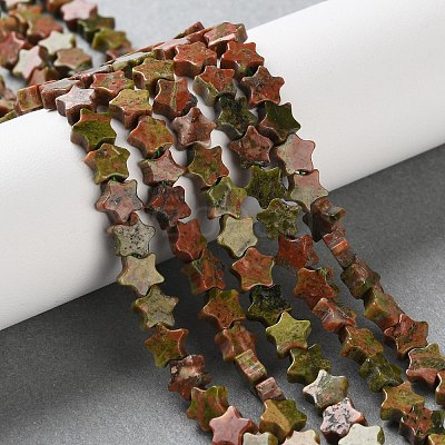 Natural Unakite Beads Strands G-G085-B53-02-1