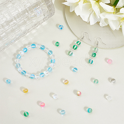 150Pcs 6 Colors Synthetic Moonstone Beads G-PA0001-02-1