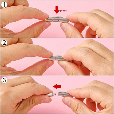 Tarnish Resistant Column 304 Stainless Steel Matte Bayonet Necklace Clasps STAS-I013-4mm-A-1