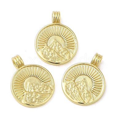 Rack Plating Brass Pendants KK-C030-30C-G-1
