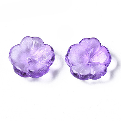 Transparent Spray Painted Glass Beads GLAA-Q089-003-G005-1