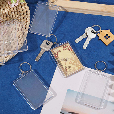24 Bags Acrylic & Iron Photo Frame Keychains AJEW-GL0003-43-1