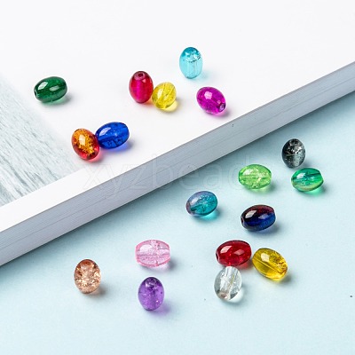 18 Colors Transparent Crackle Glass Beads CCG-X0011-02-6x8mm-1