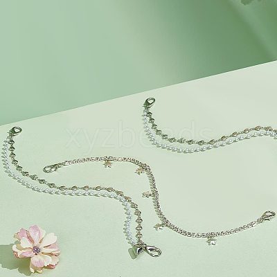 4Pcs 2 Styles Alloy Shoe Decoration Chain AJEW-FG0003-81A-1