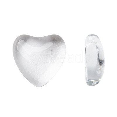 Transparent Glass Heart Cabochons GGLA-R021-8mm-1