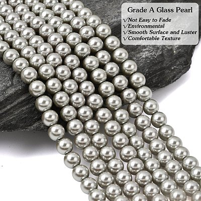 Eco-Friendly Dyed Glass Pearl Round Beads Strands HY-A002-6mm-RB010-1