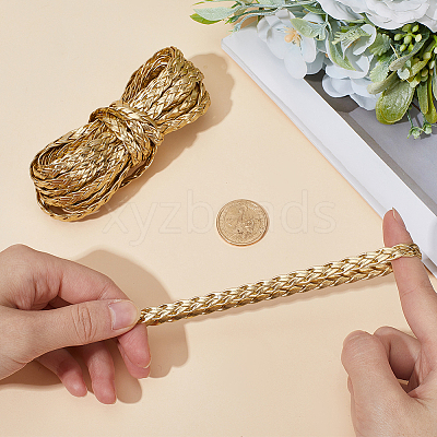 Flat PU Leather Braided Cord OCOR-WH0086-87A-01-1