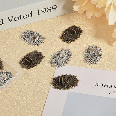 10Pcs 2 Colors Oval Floral Alloy Display Base ODIS-CA0001-17-1