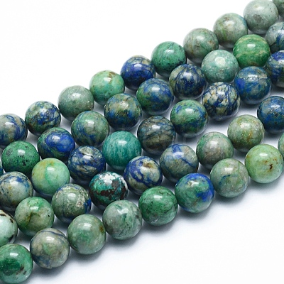 Assembled Synthetic Chrysocolla and Lapis Lazuli Beads Strands G-G823-07-12mm-1