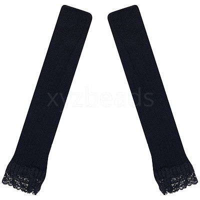 1 Pair Acrylic Fibers Long Mesh Lace Gloves AJEW-CN0006-67B-1
