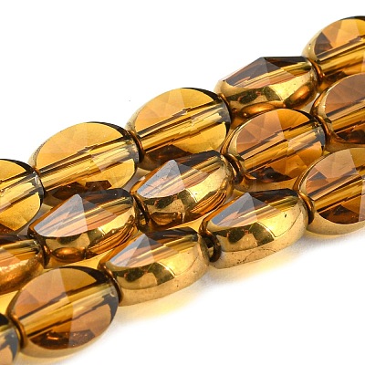 Electroplate Transparent Glass Beads Strands EGLA-G037-03A-HP03-1