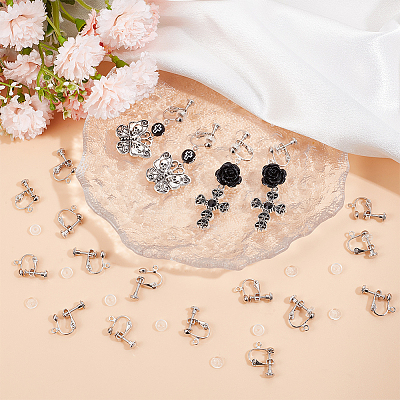 36Pcs Brass Screw On Clip-on Earring Findings KK-SP0001-18P-1