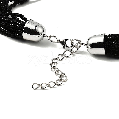 Bohemia Style Glass Seed Bead Multi-strand Necklaces NJEW-H063-01P-05-1