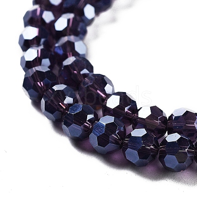 Electroplate Transparent Glass Beads Strands EGLA-A035-T6mm-A15-1