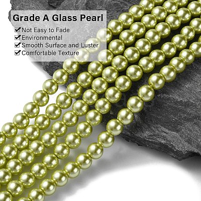 Eco-Friendly Grade A Glass Pearl Beads HY-J002-6mm-HX082-1