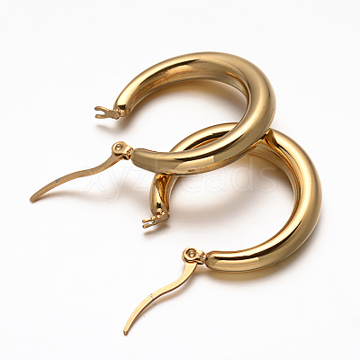 Ring 304 Stainless Steel Hoop Earrings X-EJEW-O032-09-1