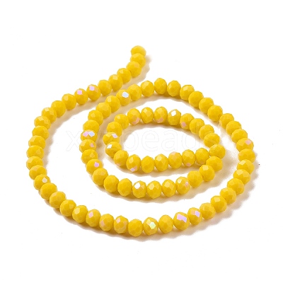 Electroplate Opaque Solid Color Glass Beads Strands EGLA-A034-P8mm-L02-1