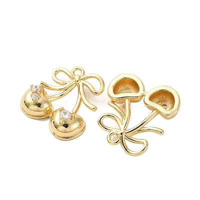 Brass Micro Pave Cubic Zirconia Pendants KK-F895-18B-G-1