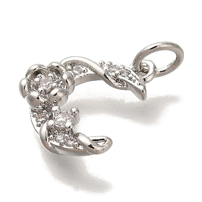 Rack Plating Brass Micro Pave Cubic Zirconia Charms KK-I720-61P-1