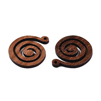 Natural Walnut Wood Pendants WOOD-T032-02-1