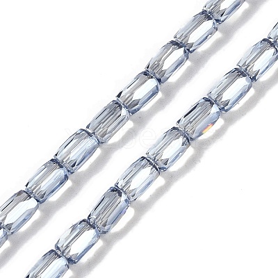Electroplate Glass Beads Strands GLAA-Q101-02A-PL05-1
