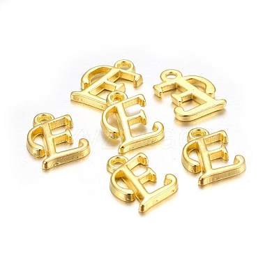 Golden Plated Alloy Letter Pendants PALLOY-P097-01-E-1