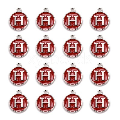 Platinum Plated Alloy Enamel Charms ENAM-S118-03H-P-1