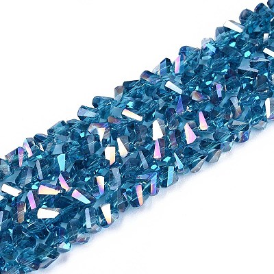 Electroplate Transparent Glass Beads Strands GLAA-N021-4mm-28-1