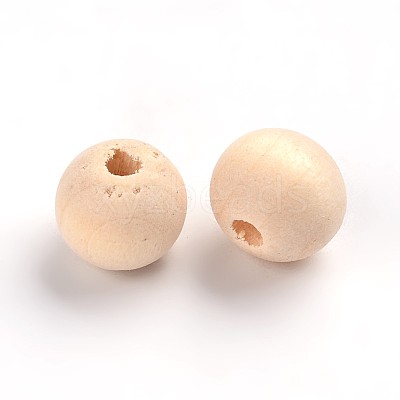 Natural Unfinished Wood Beads WOOD-S651-10mm-LF-1