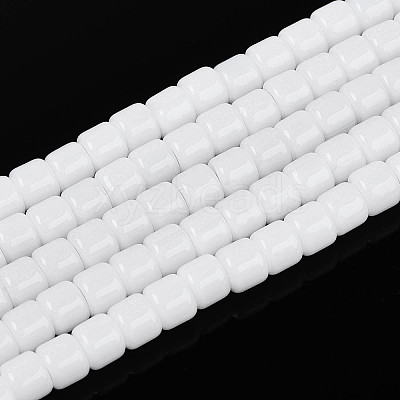 Opaque Solid Color Glass Beads Strands GLAA-N065-4x4mm-C01-1