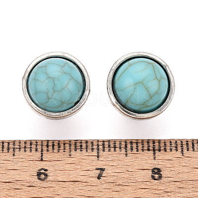 Zinc Metal Alloy & Natural Turquoise Buttons LS-BUTT-WH0057-001BAS-1