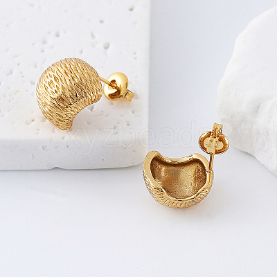 304 Stainless Steel C-Shaped Stud Earrings for Women RS8571-1