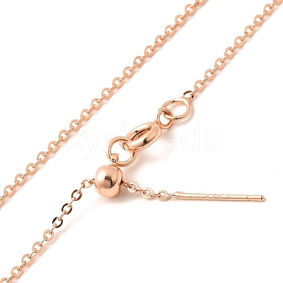 1mm Rack Plating Brass Cable Chain Adjustable Slider Necklaces for Women Men MAK-L044-04RG-1