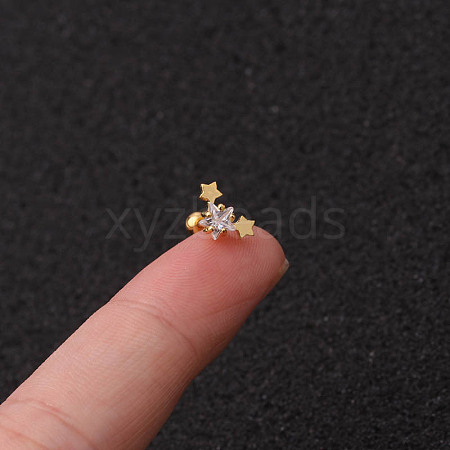 Brass Micro Pave Clear Cubic Zirconia Cartilage Earrings for Women WG50079-11-1