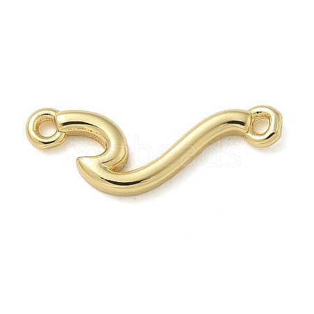 Rack Plating Brass Wave Shaped Links Connector Charms KK-K392-31G-1