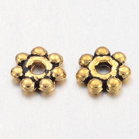 Tibetan Style Alloy Daisy Spacer Beads GLF1022Y-01AG-1