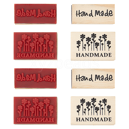 Olycraft 8Pcs 2 Styles Wooden Stamps DIY-OC0005-80-1