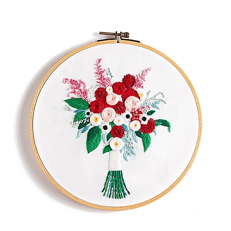 Flower Pattern DIY Embroidery Starter Kits PW-WG24509-03-1