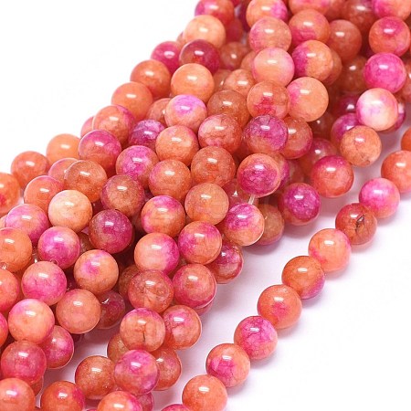 Natural Dyed Jade Beads Strands G-F601-A08-1