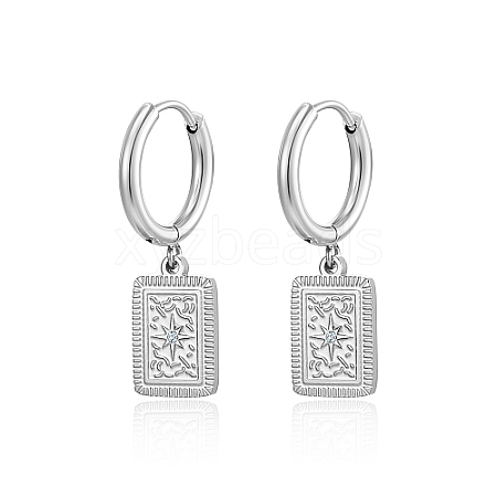 304 Stainless Steel Rhinestone Hoop Earrings PU7935-1-1