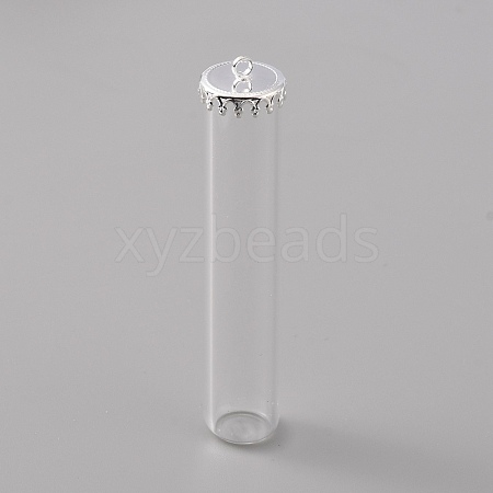 Transparent Glass Bottle Pendants GLAA-WH0039-03S-1