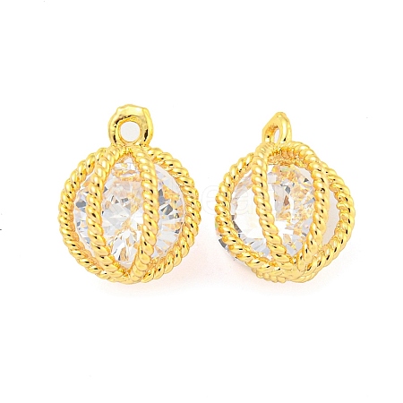 Brass Pave Cubic Zirconia Pendants KK-M286-17G-1