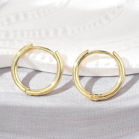 Brass Huggie Hoop Earrings KK-D160-55G-1