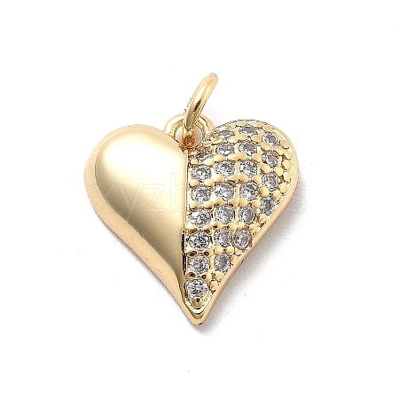 Rack Plating Brass with Cubic Zirconia Pendants KK-Q017-25G-1