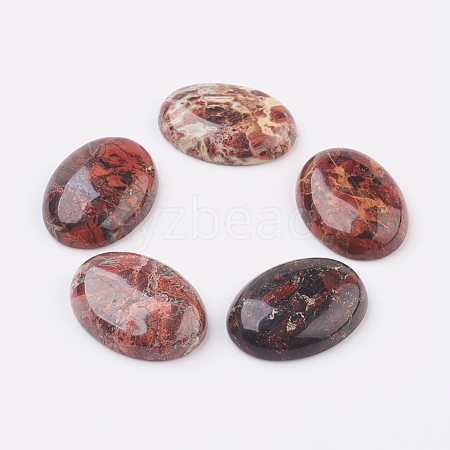 Natural Brecciated Jasper Flat Back Cabochons G-G741-30x40mm-02-1